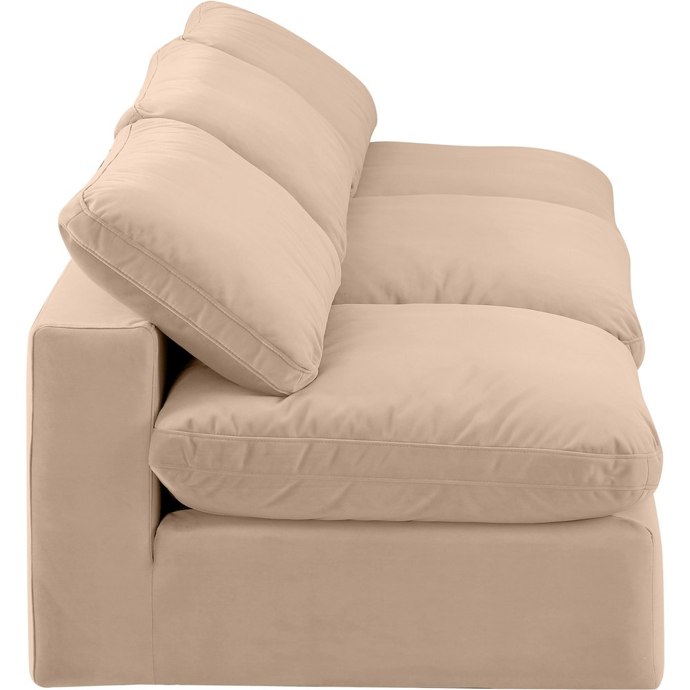 Comfy Beige Velvet Modular Sofa. Picture 5