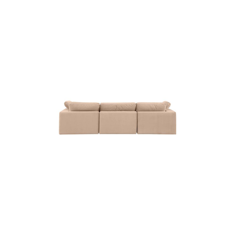 Comfy Beige Velvet Modular Sofa. Picture 3