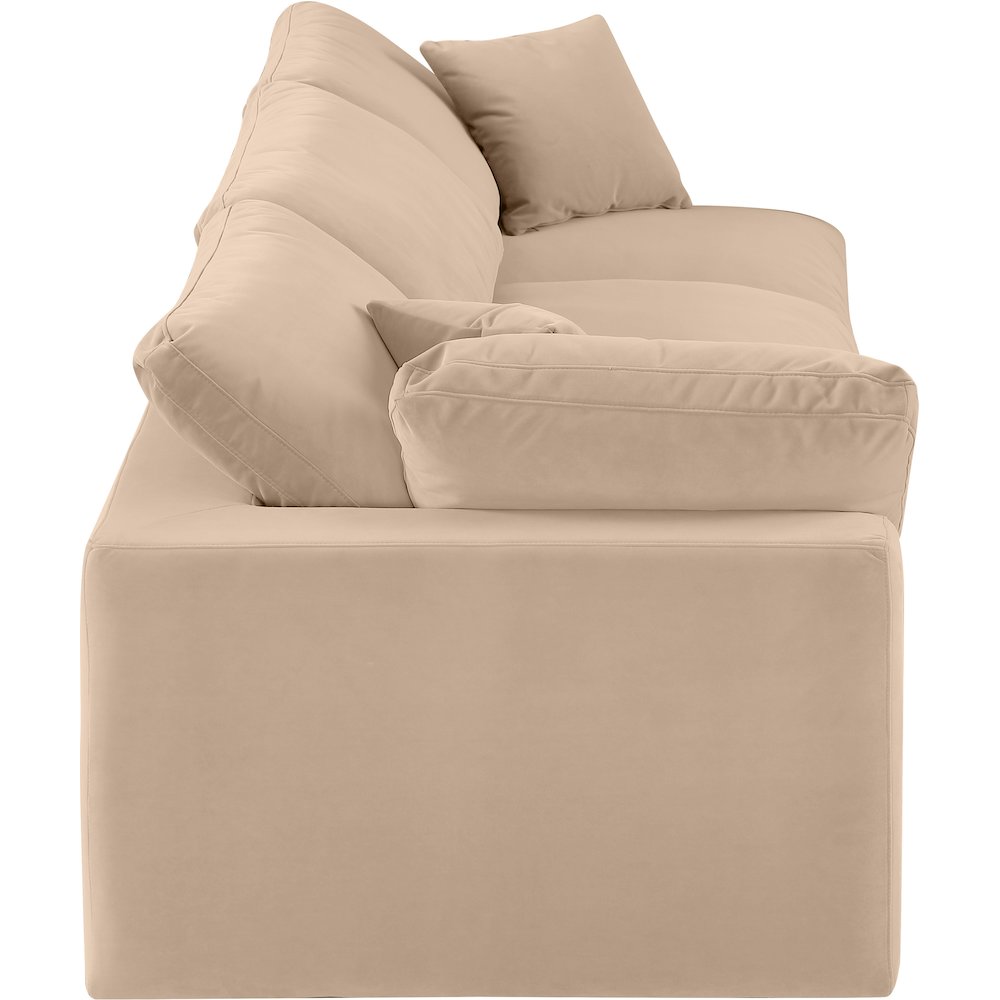 Comfy Beige Velvet Modular Sofa. Picture 5
