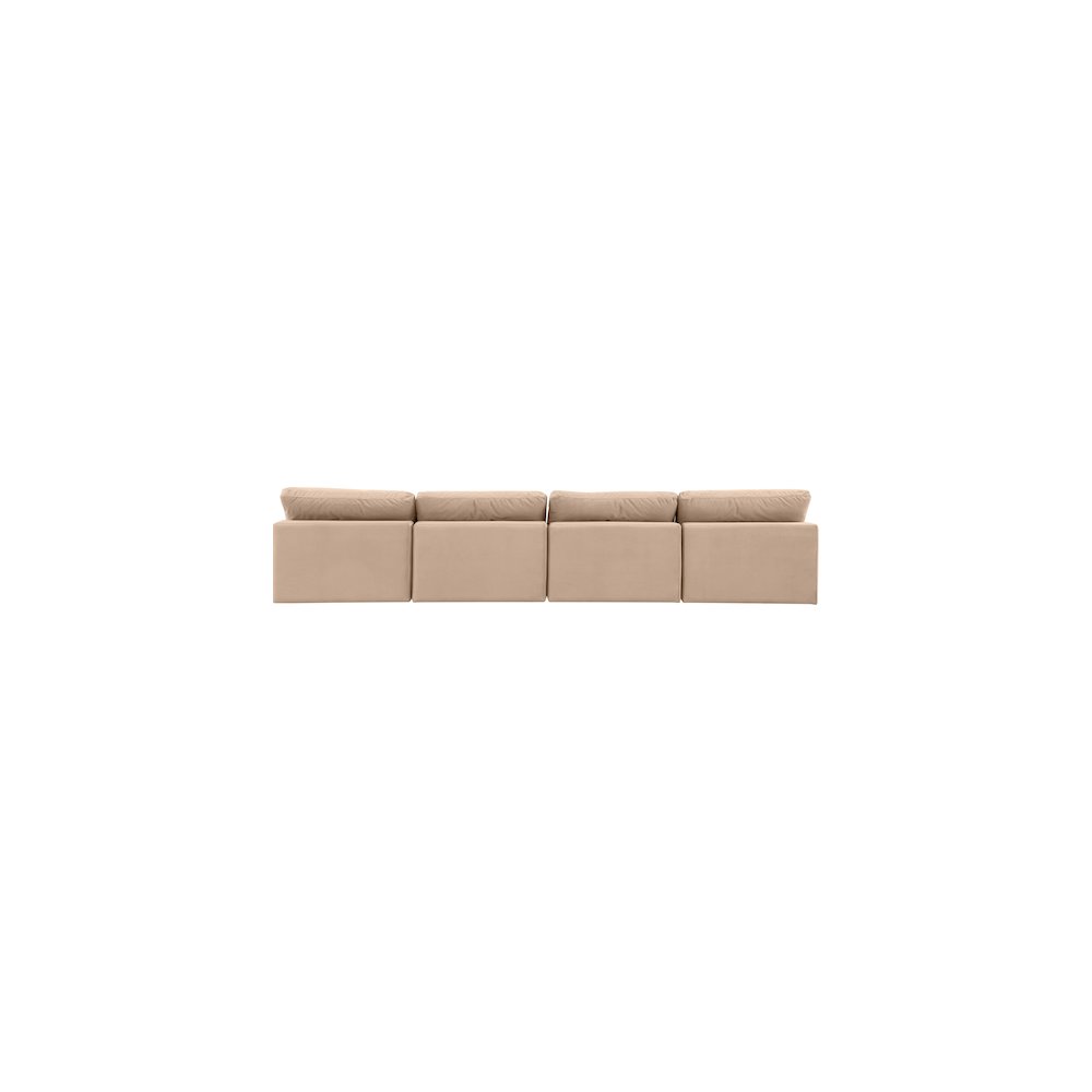 Comfy Beige Velvet Modular Sofa. Picture 3