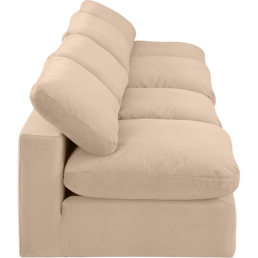 Comfy Beige Velvet Modular Sofa. Picture 5