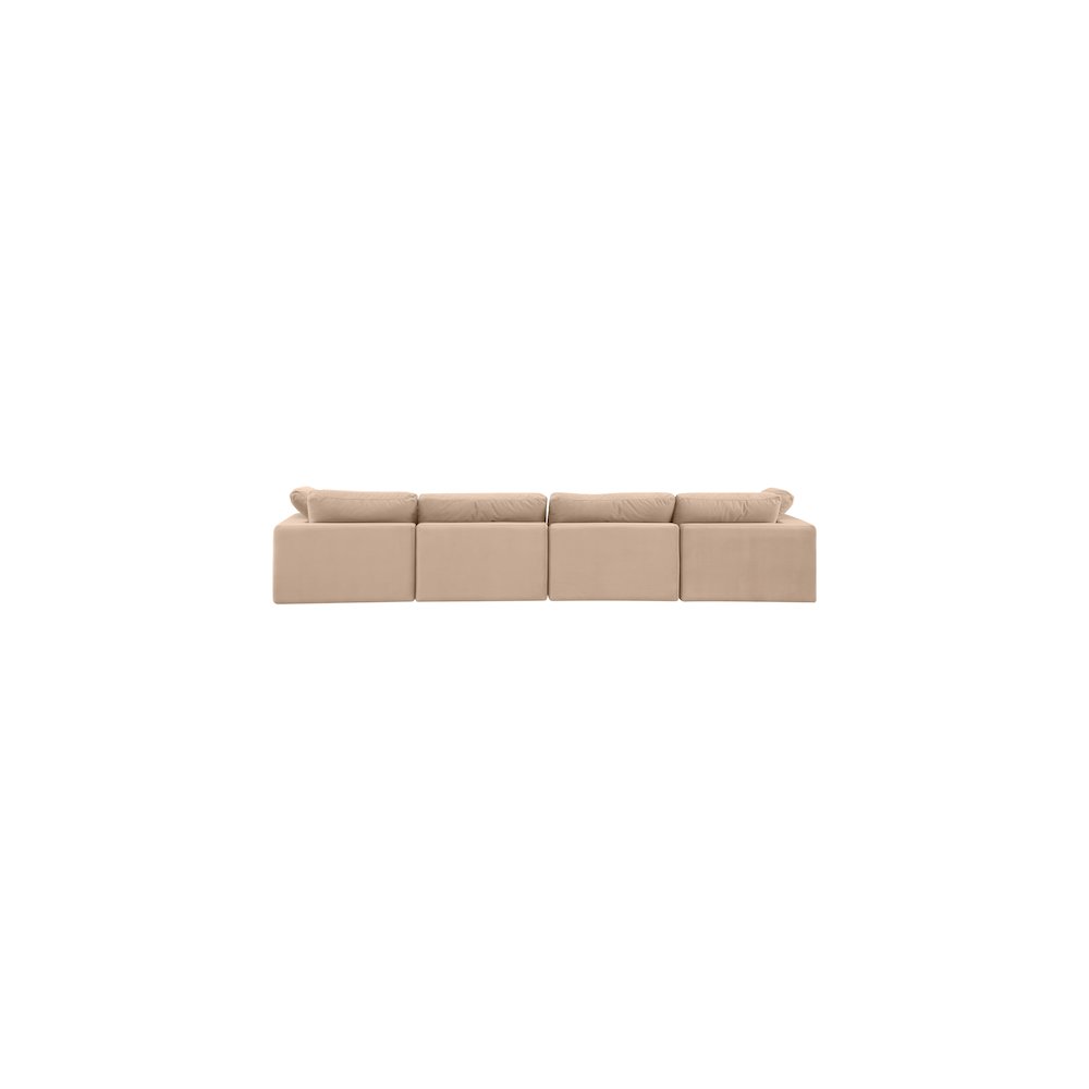Comfy Beige Velvet Modular Sofa. Picture 3