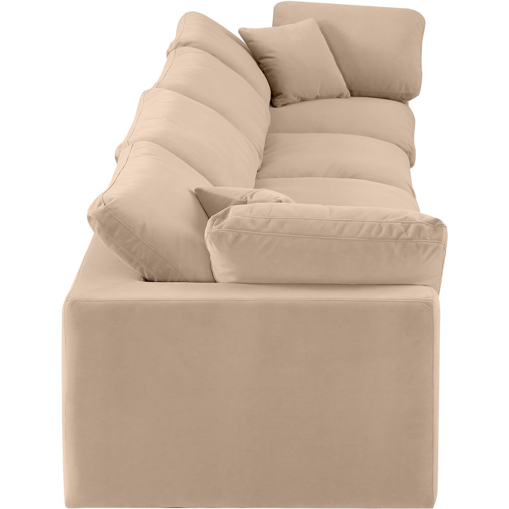 Comfy Beige Velvet Modular Sofa. Picture 5