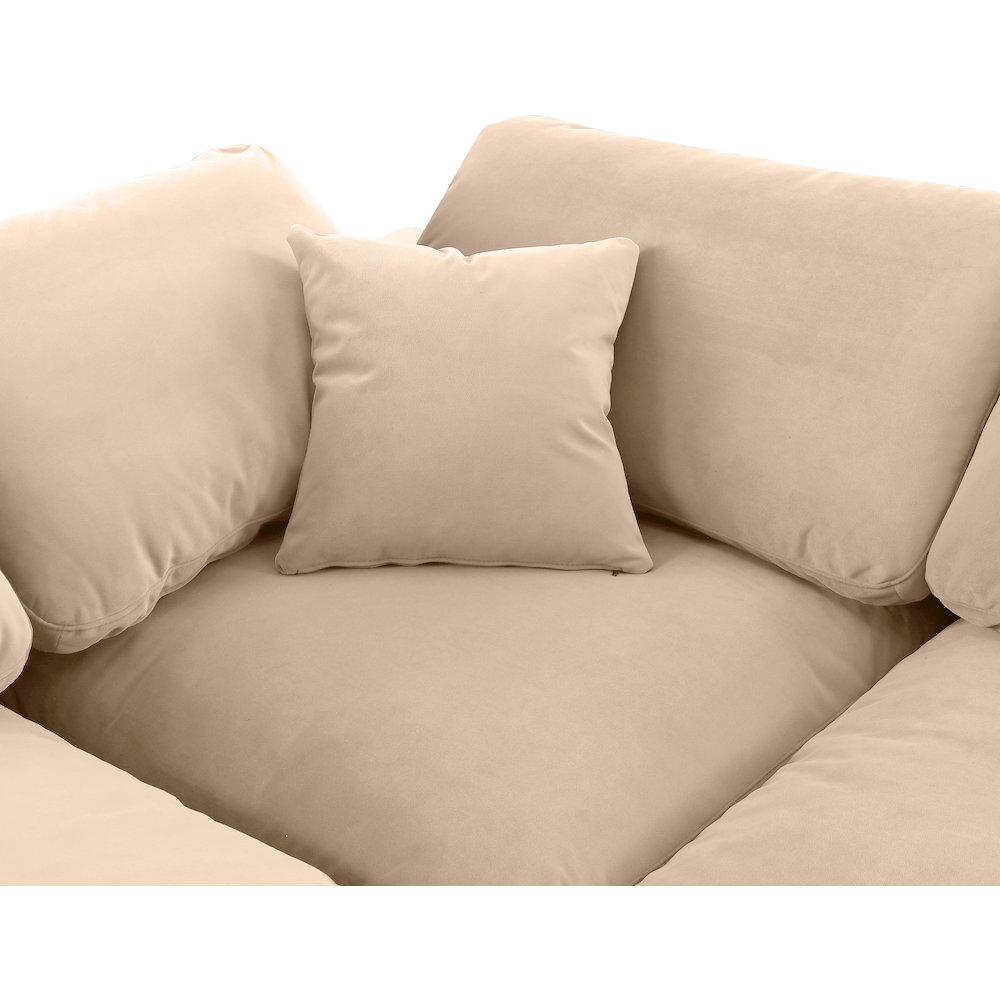 Comfy Beige Velvet Modular Sofa. Picture 8