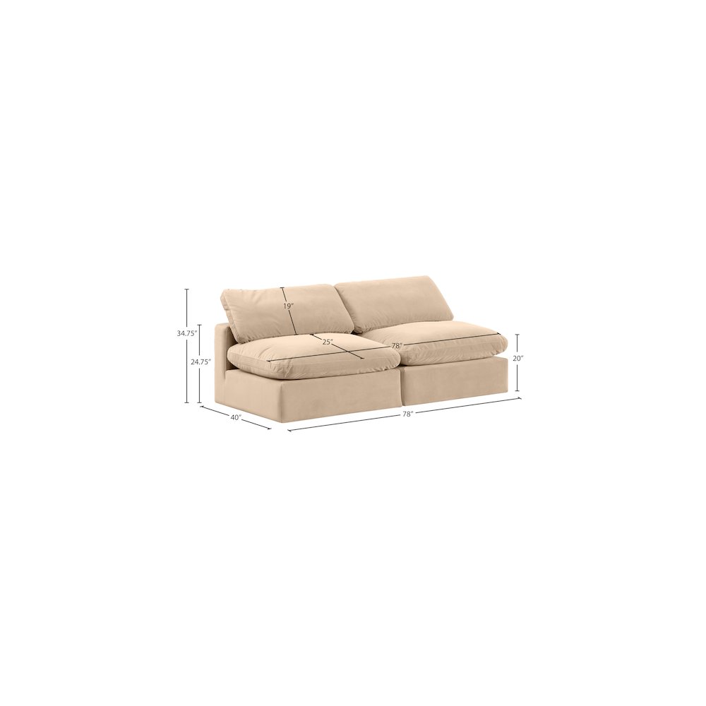 Comfy Beige Velvet Modular Sofa. Picture 9
