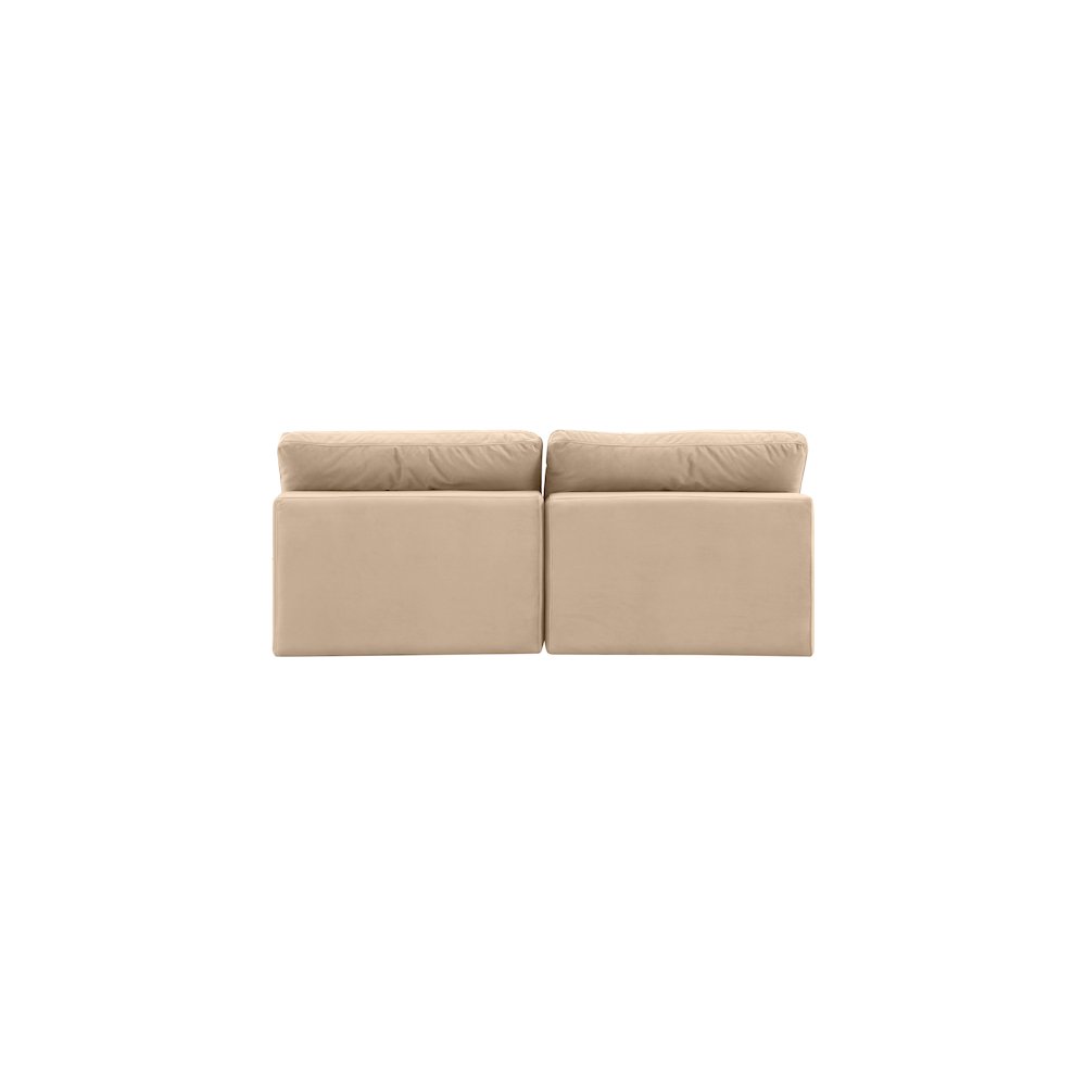 Comfy Beige Velvet Modular Sofa. Picture 3
