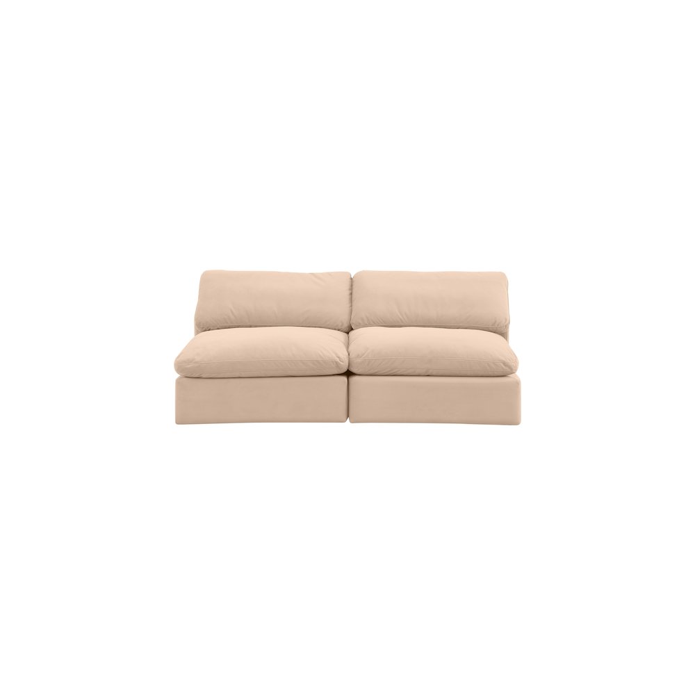 Comfy Beige Velvet Modular Sofa. Picture 4