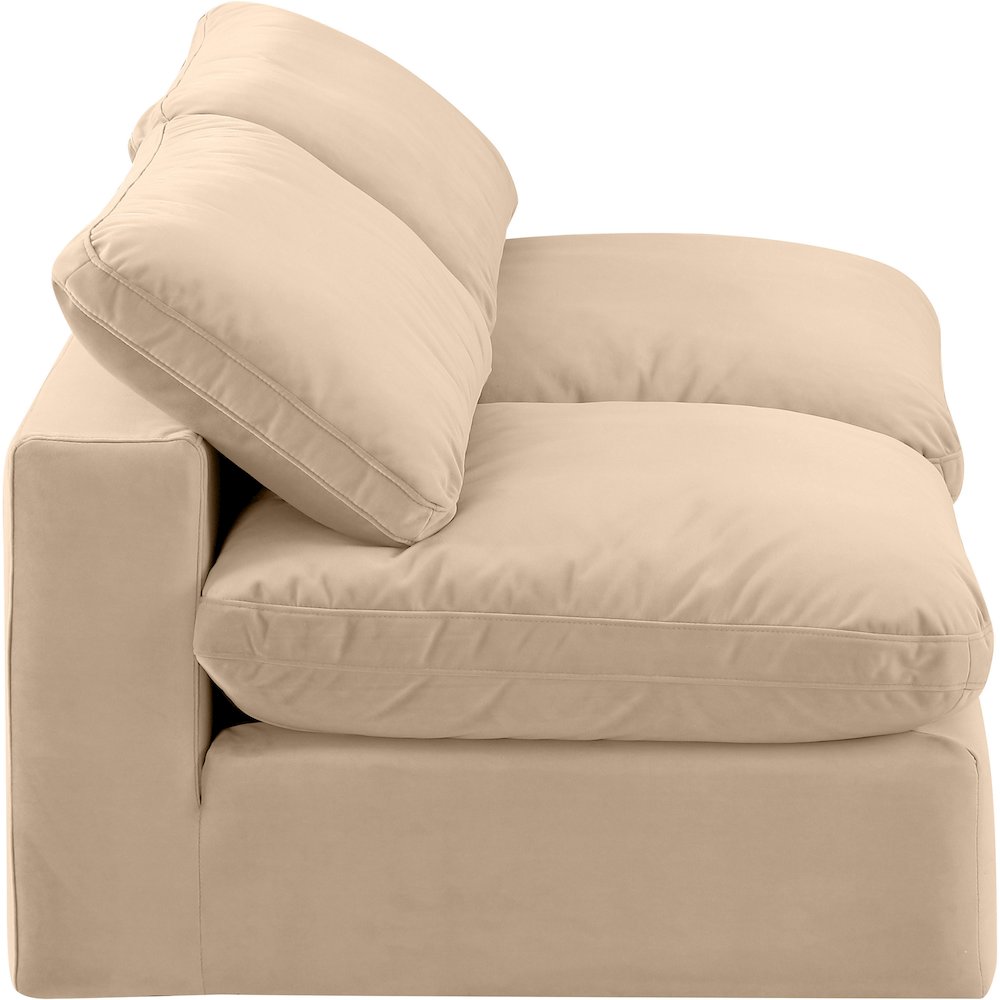 Comfy Beige Velvet Modular Sofa. Picture 5