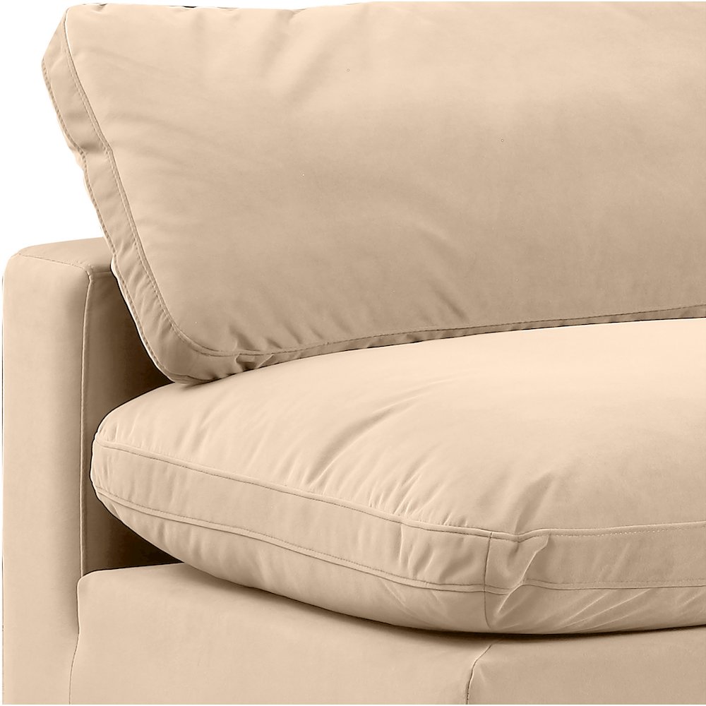 Comfy Beige Velvet Modular Sofa. Picture 7