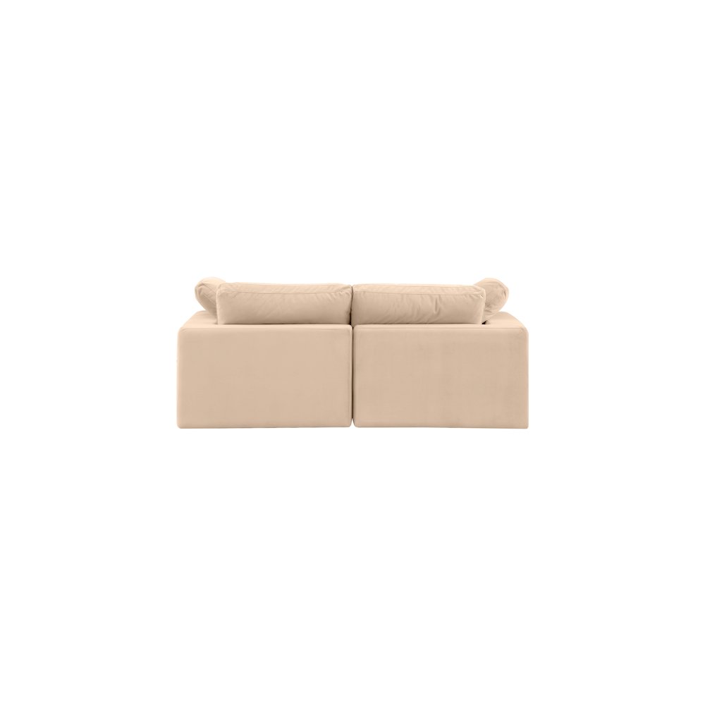 Comfy Beige Velvet Modular Sofa. Picture 3