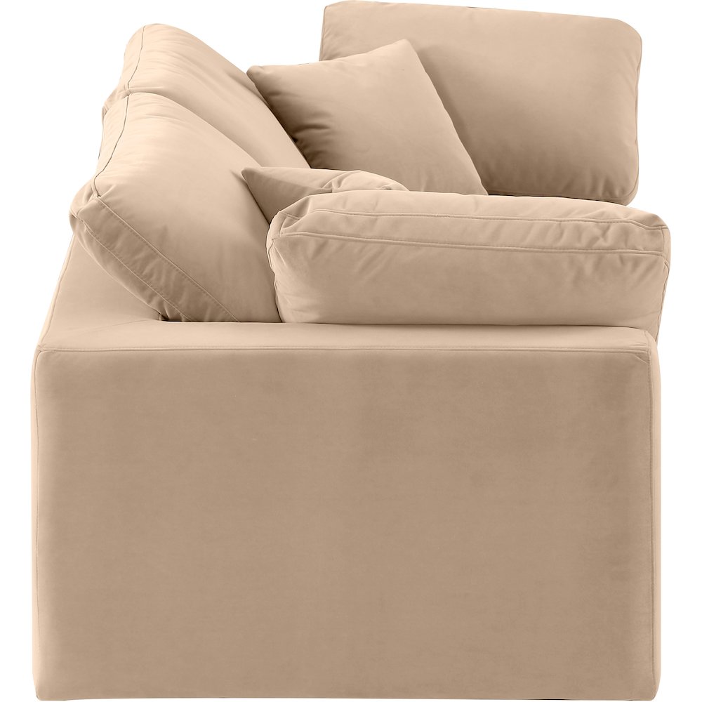 Comfy Beige Velvet Modular Sofa. Picture 5
