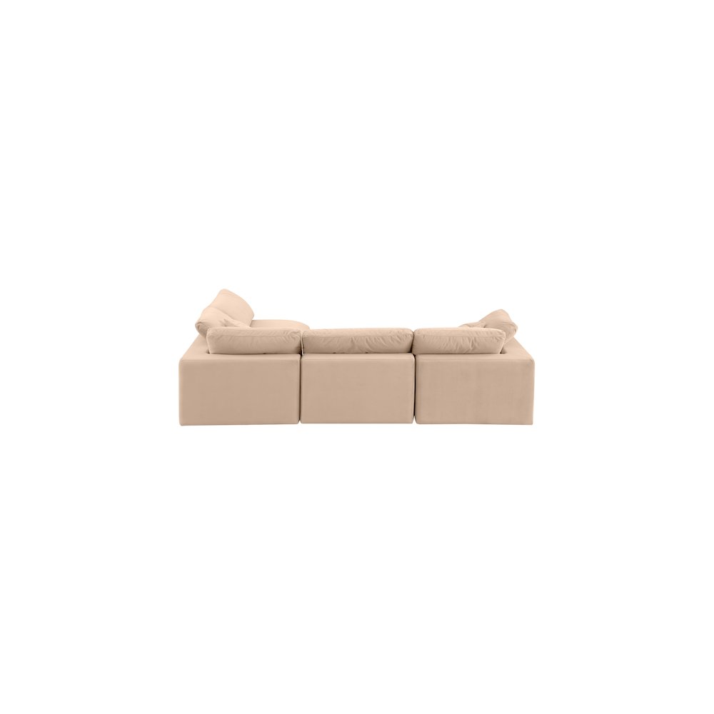Comfy Beige Velvet Modular Sectional. Picture 5