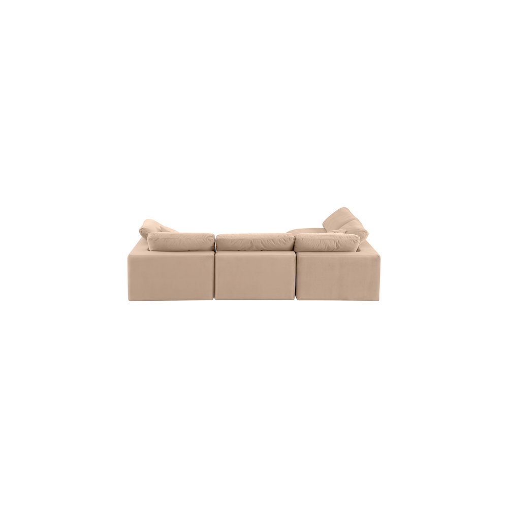 Comfy Beige Velvet Modular Sectional. Picture 6