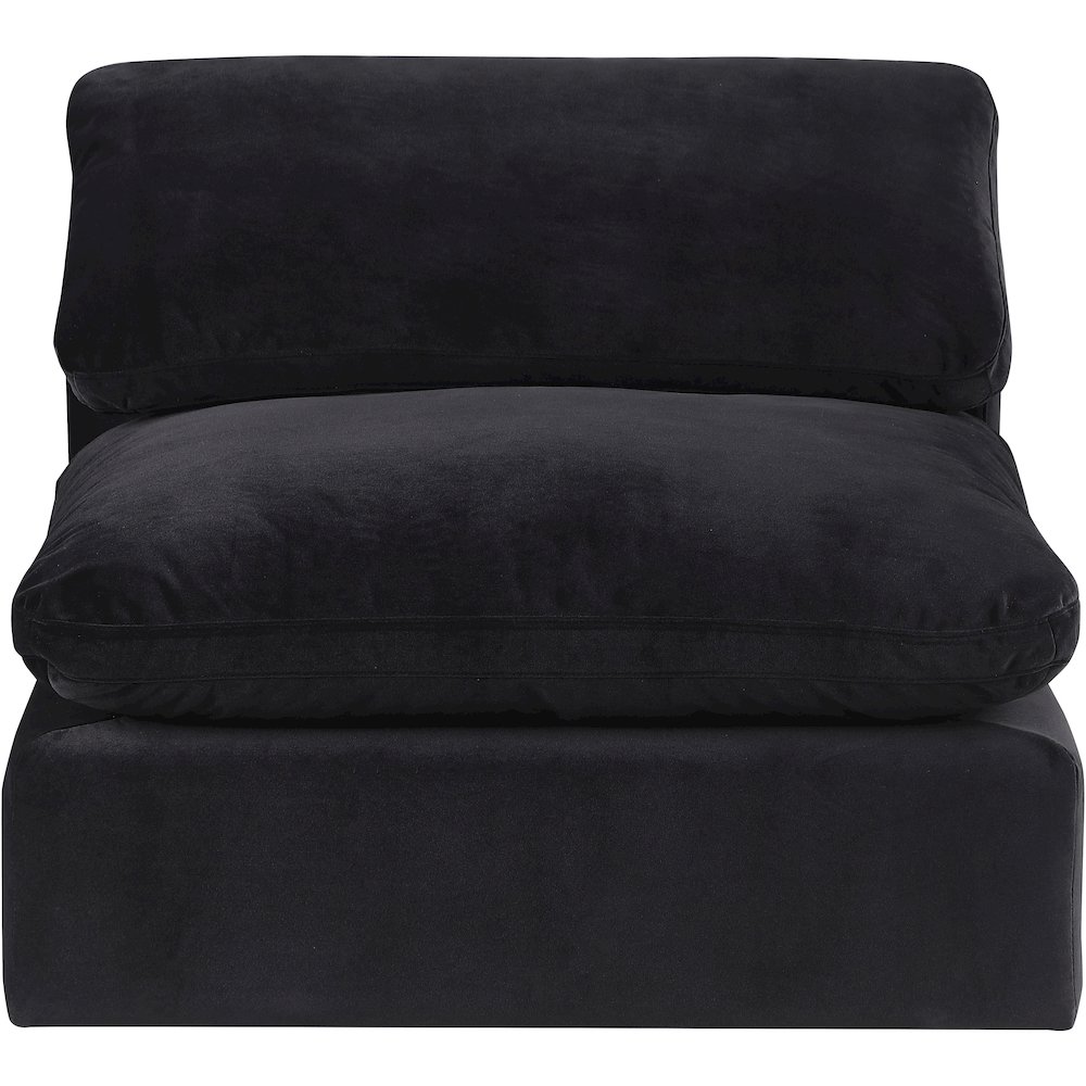 Comfy Black Velvet Modular Armless Chair. Picture 4