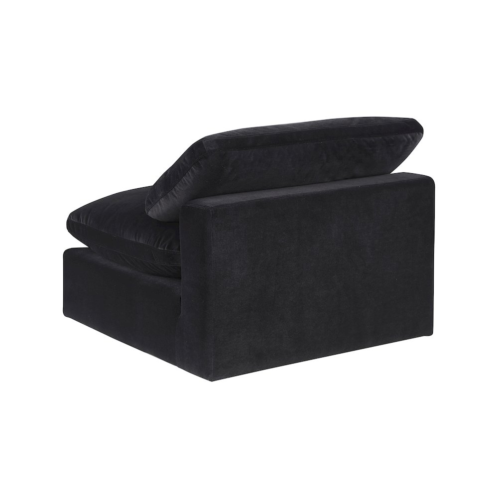 Comfy Black Velvet Modular Armless Chair. Picture 5