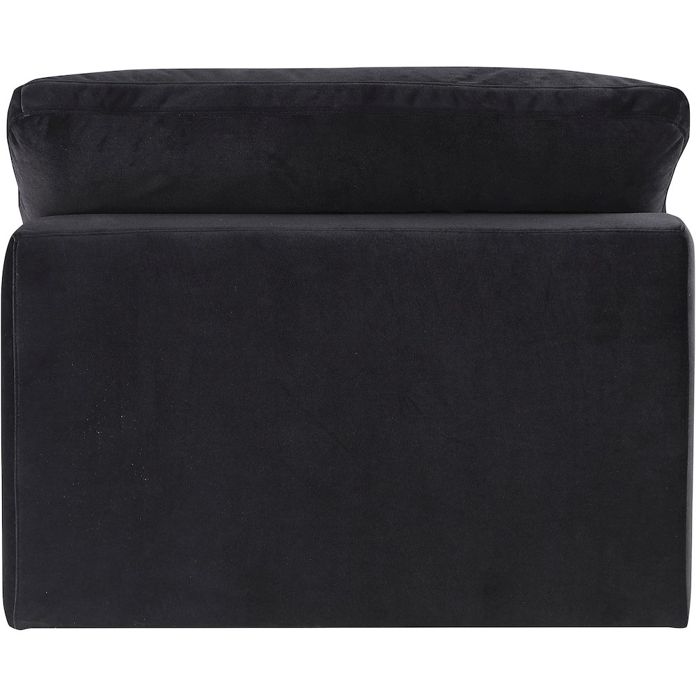 Comfy Black Velvet Modular Armless Chair. Picture 6