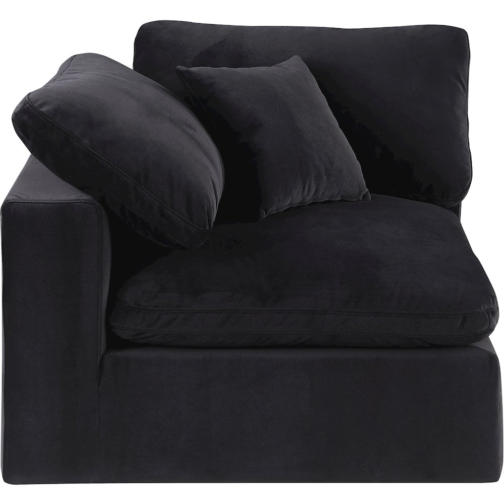 Comfy Black Velvet Modular Corner Chair. Picture 4