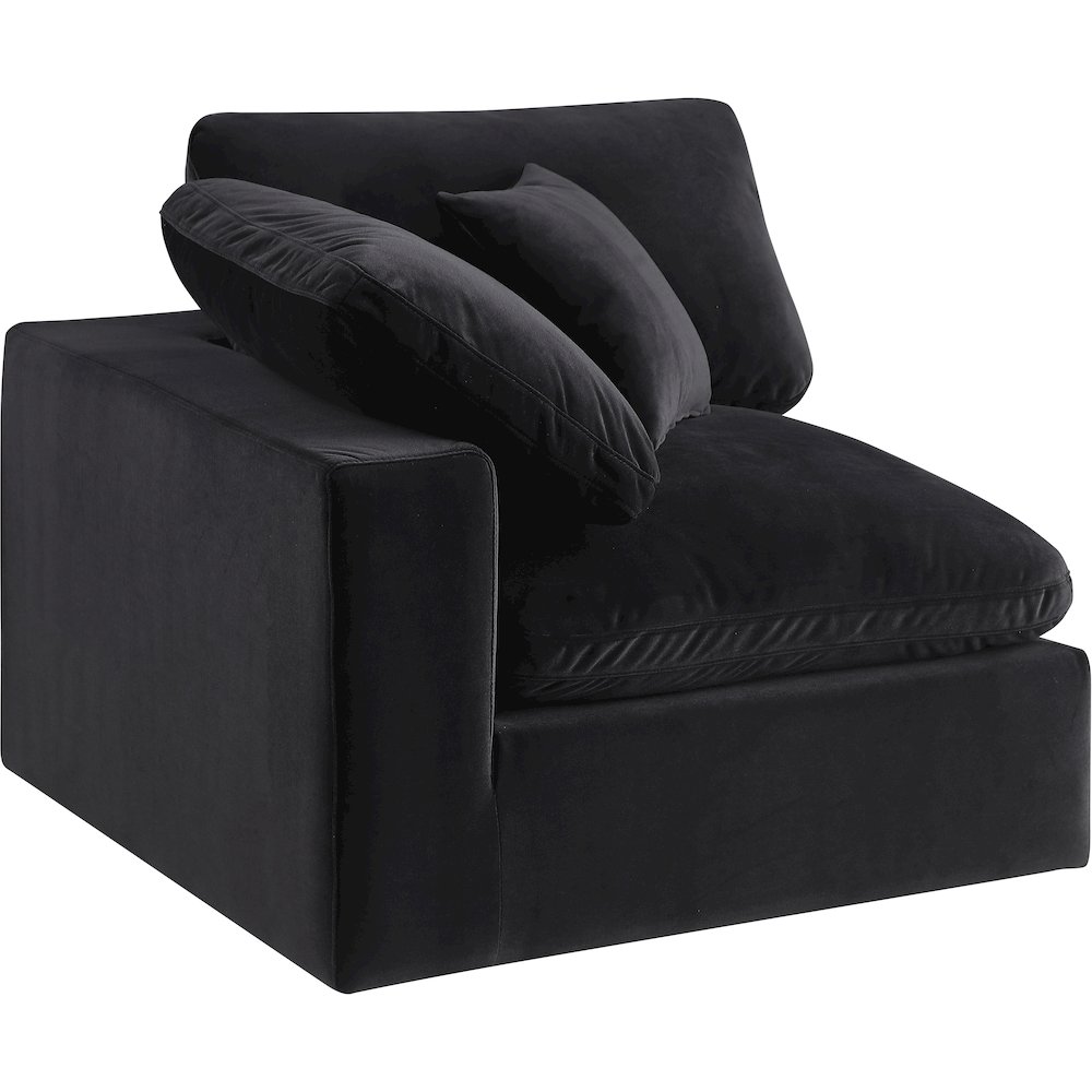 Comfy Black Velvet Modular Corner Chair. Picture 7