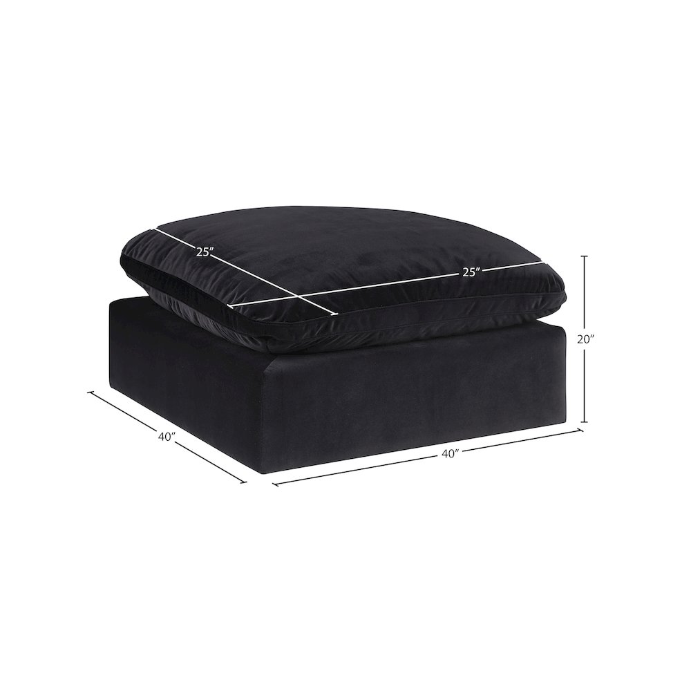 Comfy Black Velvet Modular Ottoman. Picture 5