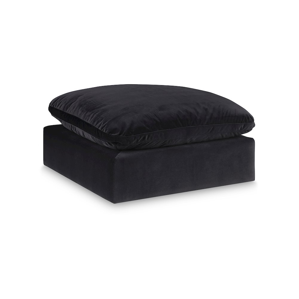 Comfy Black Velvet Modular Ottoman. Picture 1