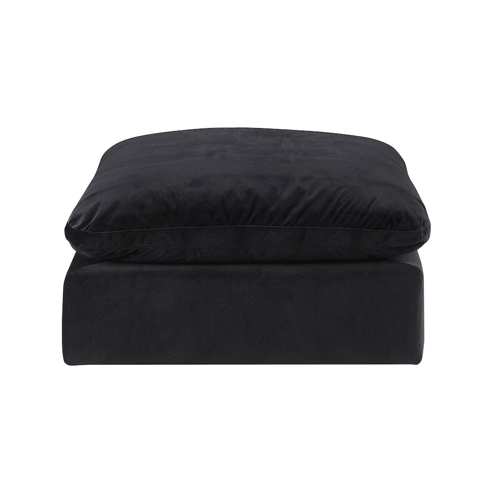 Comfy Black Velvet Modular Ottoman. Picture 3