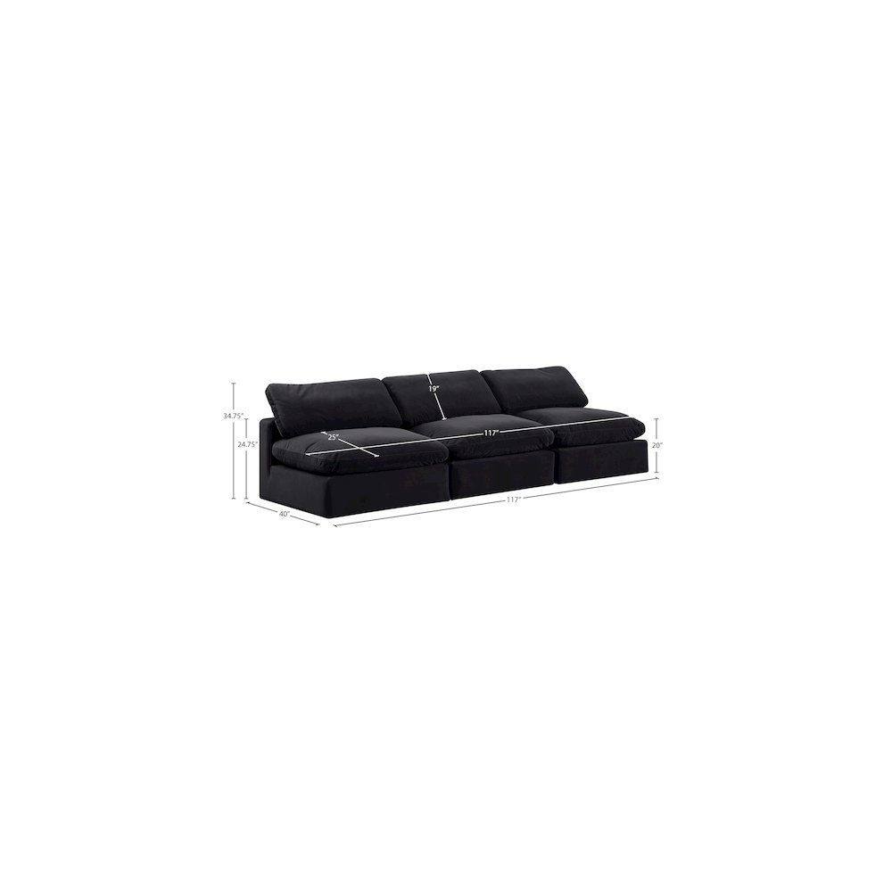 Comfy Black Velvet Modular Sofa. Picture 9