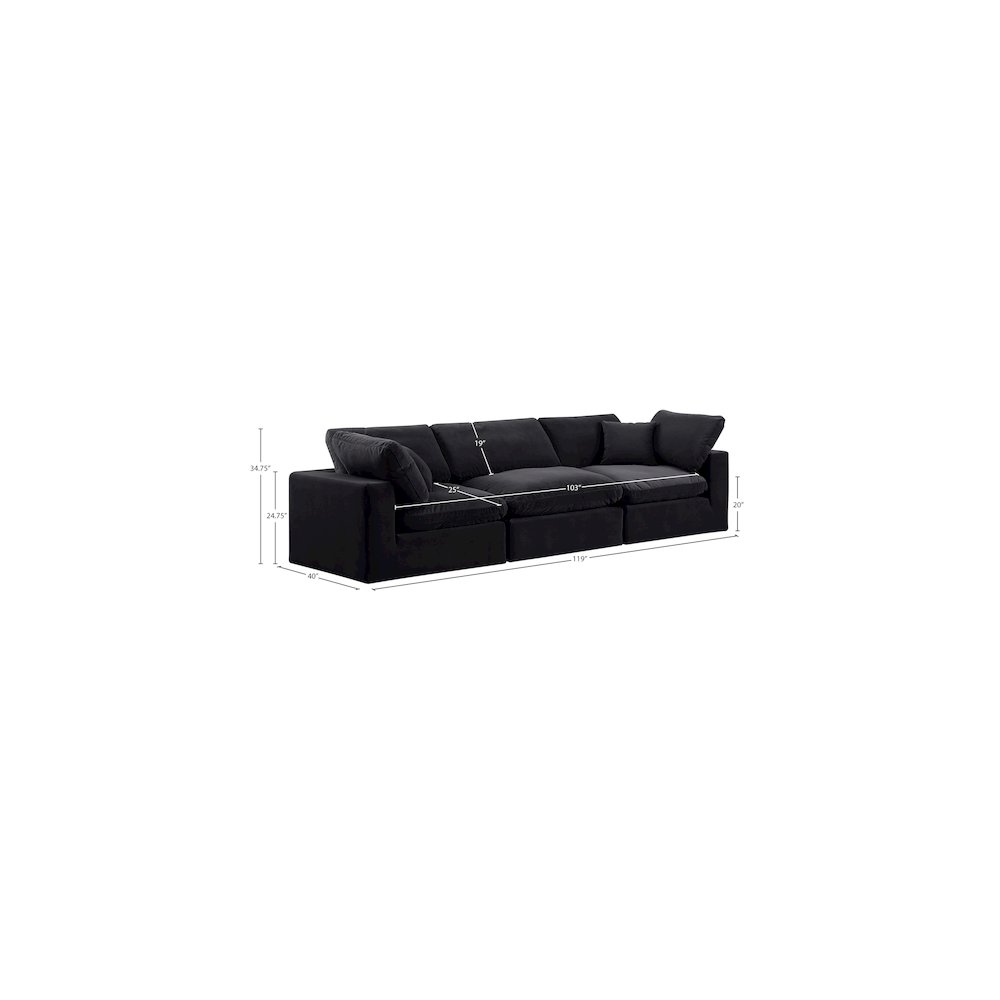 Comfy Black Velvet Modular Sofa. Picture 10