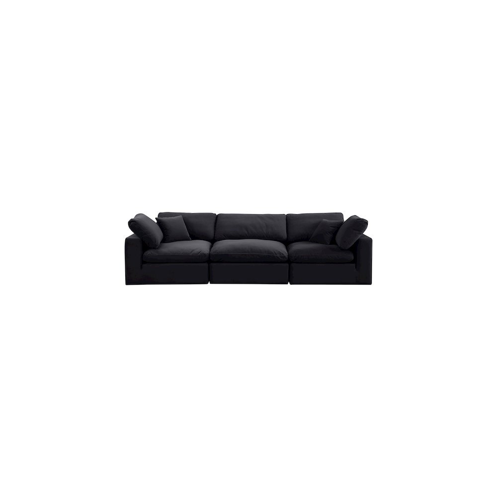 Comfy Black Velvet Modular Sofa. Picture 4