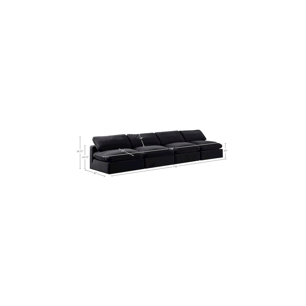 Comfy Black Velvet Modular Sofa. Picture 9