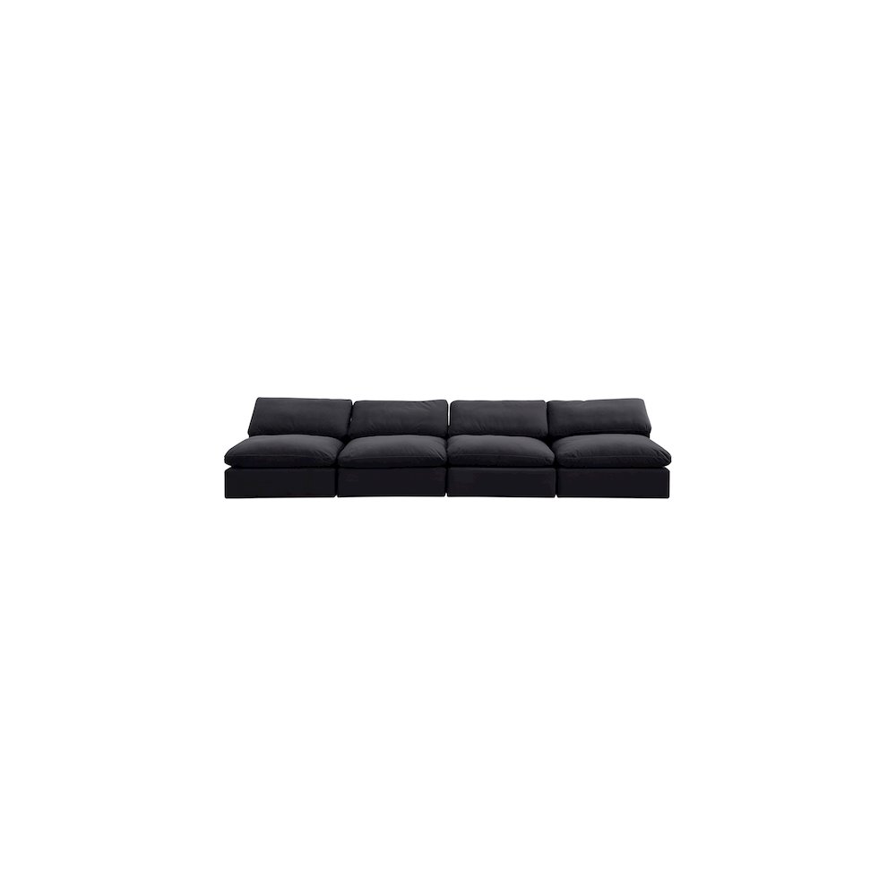 Comfy Black Velvet Modular Sofa. Picture 4