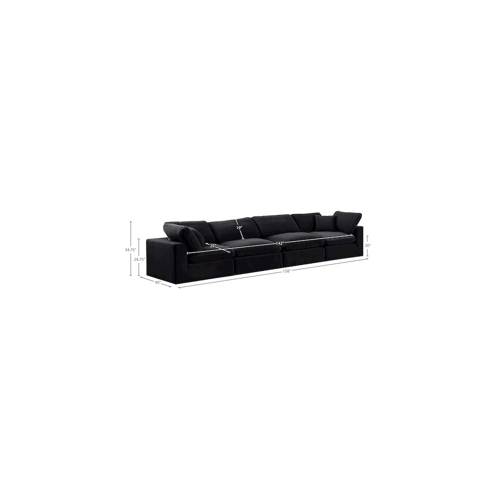 Comfy Black Velvet Modular Sofa. Picture 10