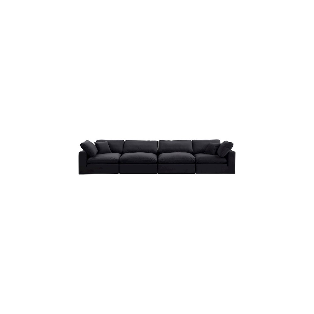 Comfy Black Velvet Modular Sofa. Picture 4