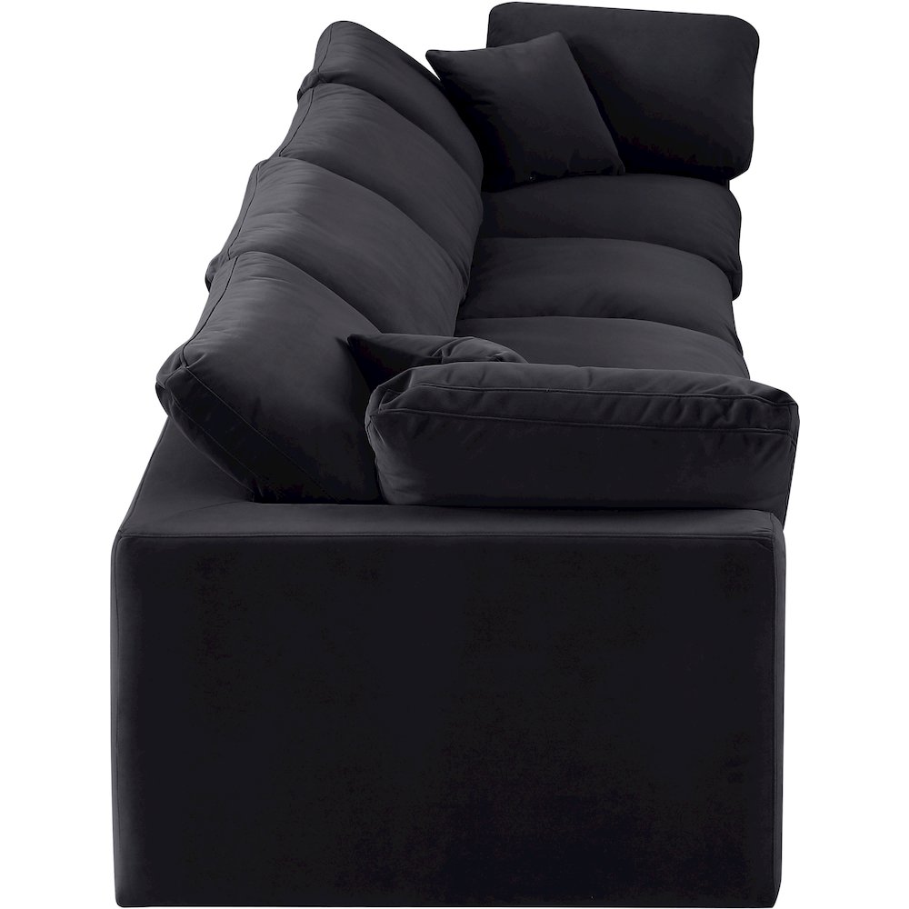 Comfy Black Velvet Modular Sofa. Picture 5