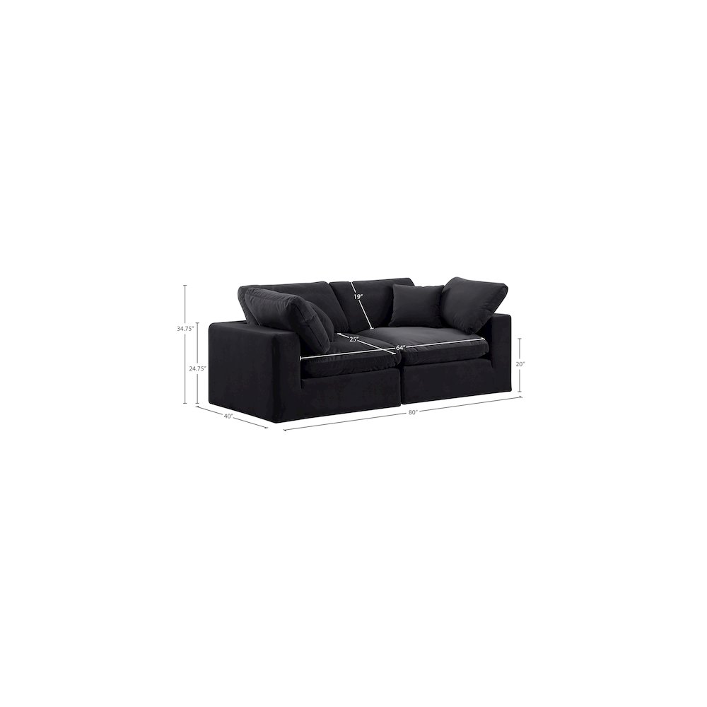 Comfy Black Velvet Modular Sofa. Picture 10