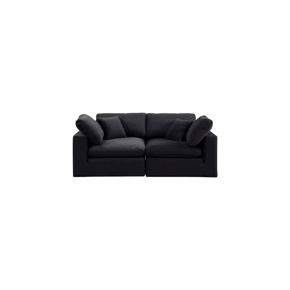 Comfy Black Velvet Modular Sofa. Picture 4