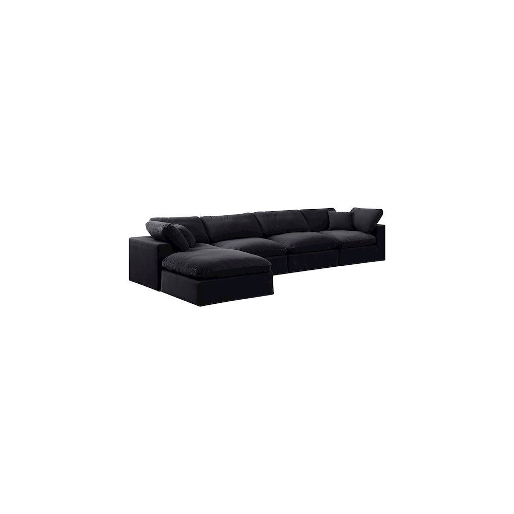 Comfy Black Velvet Modular Sectional. Picture 2