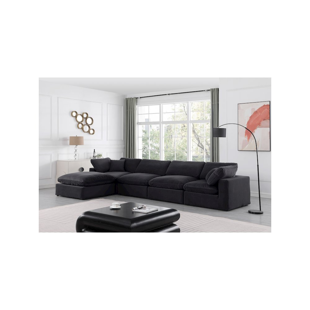 Comfy Black Velvet Modular Sectional. Picture 3