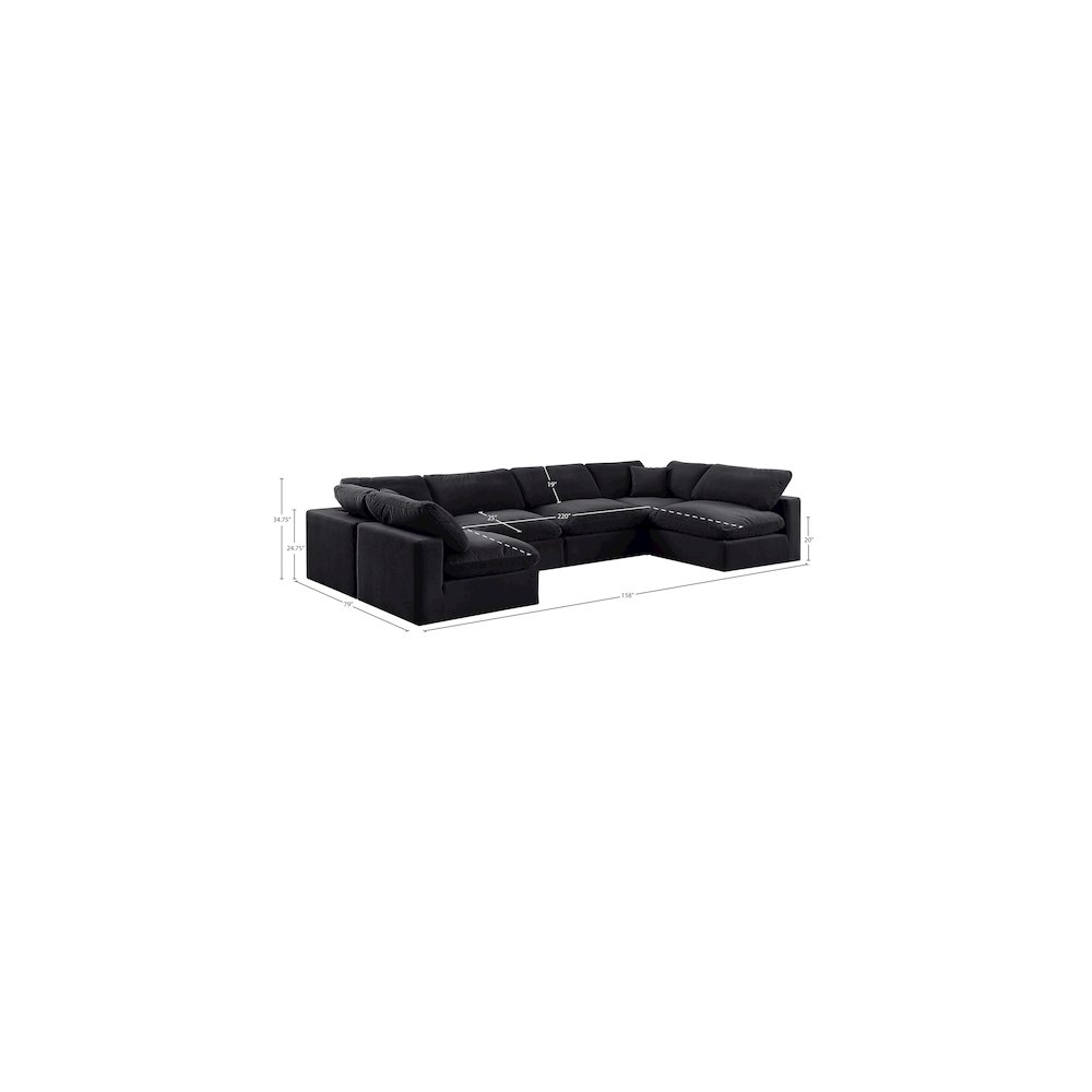 Comfy Black Velvet Modular Sectional. Picture 10