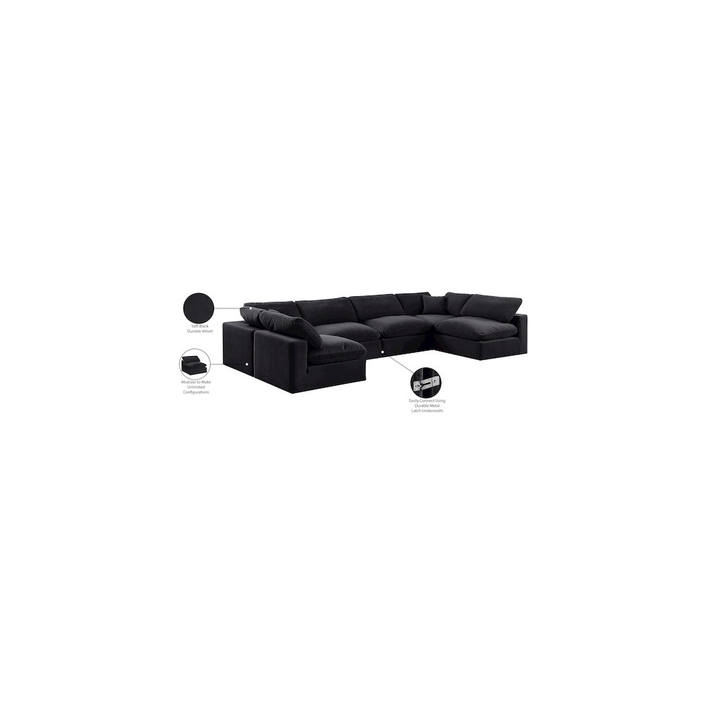 Comfy Black Velvet Modular Sectional. Picture 11