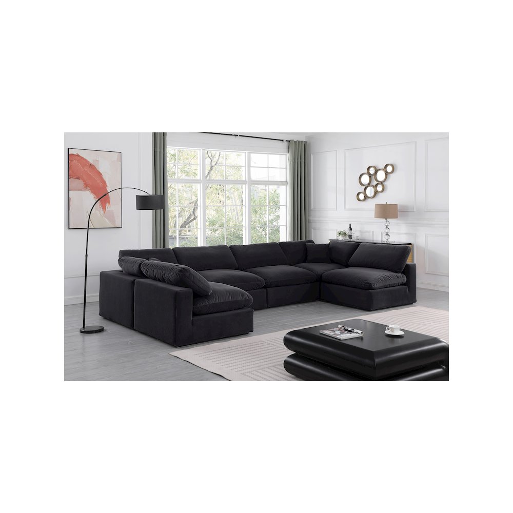 Comfy Black Velvet Modular Sectional. Picture 2