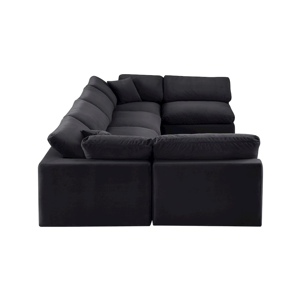 Comfy Black Velvet Modular Sectional. Picture 4