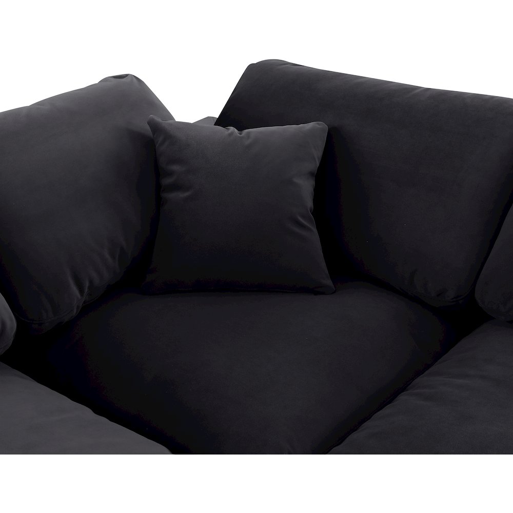 Comfy Black Velvet Modular Sectional. Picture 8