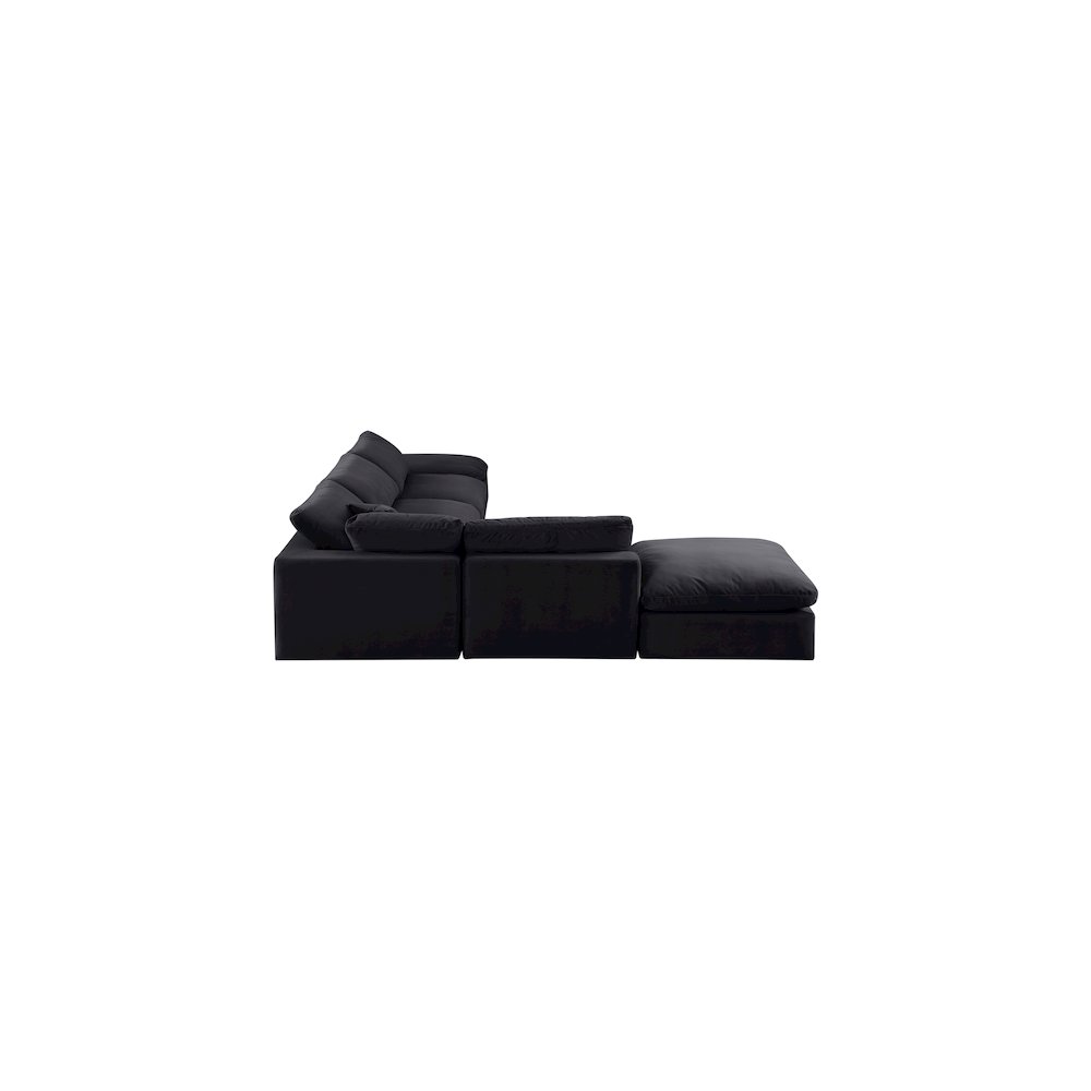 Comfy Black Velvet Modular Sectional. Picture 4