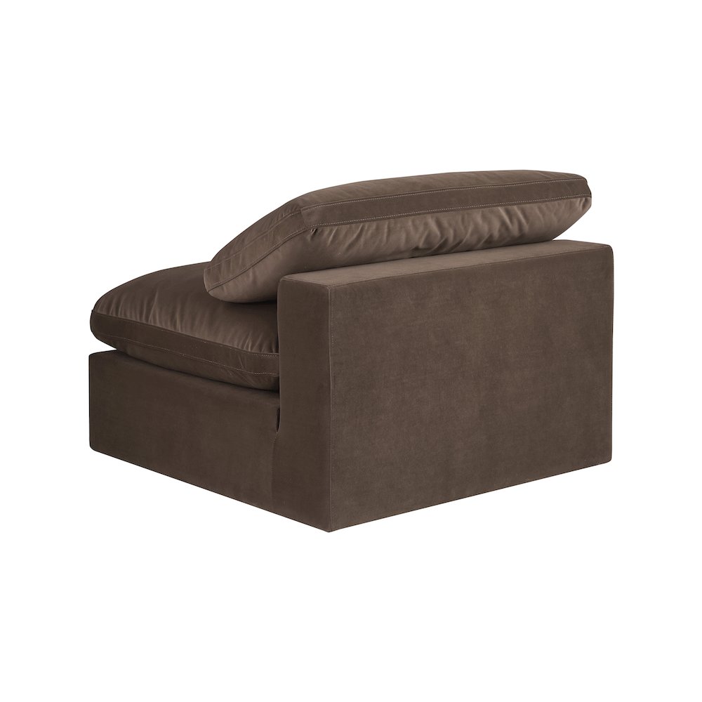 Comfy Brown Velvet Modular Armless Chair. Picture 6