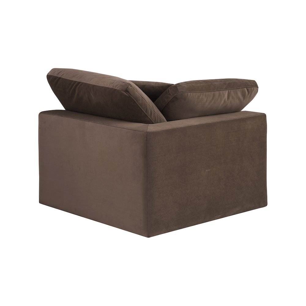 Comfy Brown Velvet Modular Corner Chair. Picture 3
