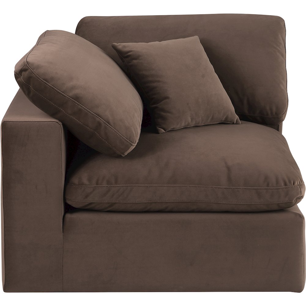 Comfy Brown Velvet Modular Corner Chair. Picture 4