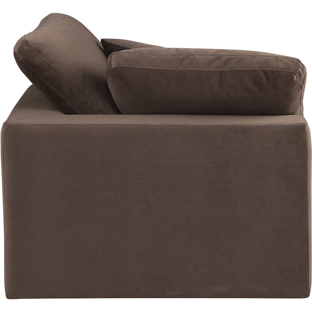 Comfy Brown Velvet Modular Corner Chair. Picture 5