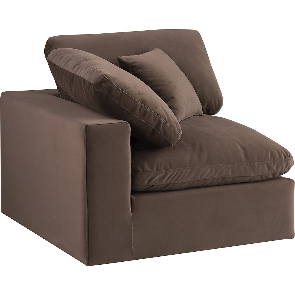 Comfy Brown Velvet Modular Corner Chair. Picture 7
