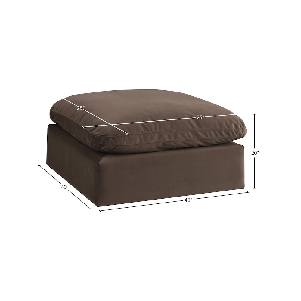 Comfy Brown Velvet Modular Ottoman. Picture 5