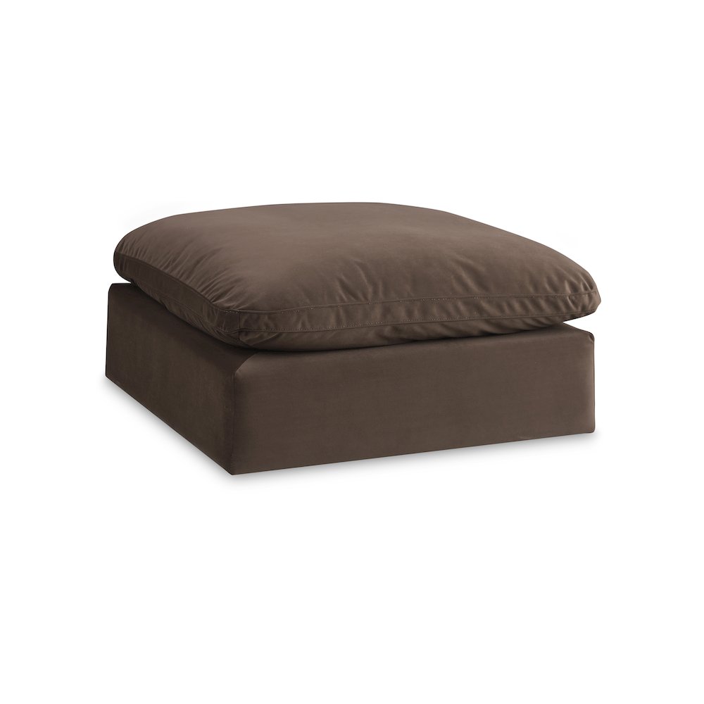 Comfy Brown Velvet Modular Ottoman. Picture 1